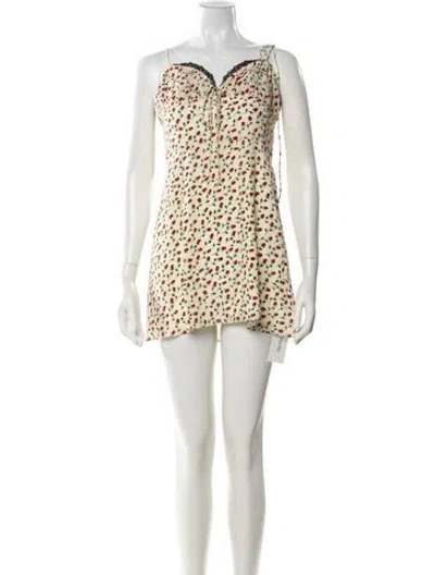 Pre-owned Réalisation Par Silk Mini Dress In Neutral
