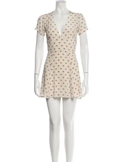 Pre-owned Réalisation Par Silk Mini Dress In Neutral