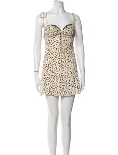 Pre-owned Réalisation Par Silk Mini Dress In Neutral