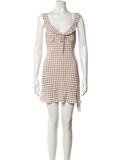 Pre-owned Réalisation Par Silk Mini Dress In Neutral