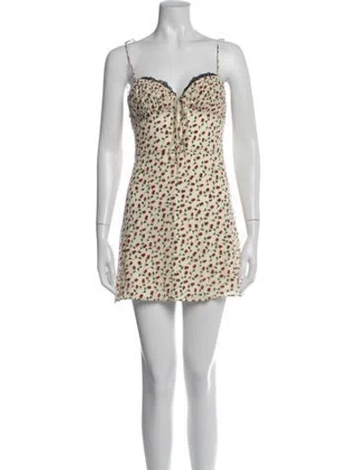 Pre-owned Réalisation Par Silk Mini Dress In Neutrals