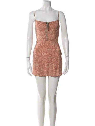 Pre-owned Réalisation Par Silk Mini Dress In Neutrals