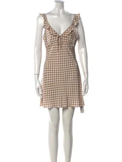 Pre-owned Réalisation Par Silk Mini Dress In Neutrals