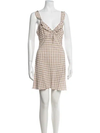 Pre-owned Réalisation Par Silk Mini Dress In Neutrals