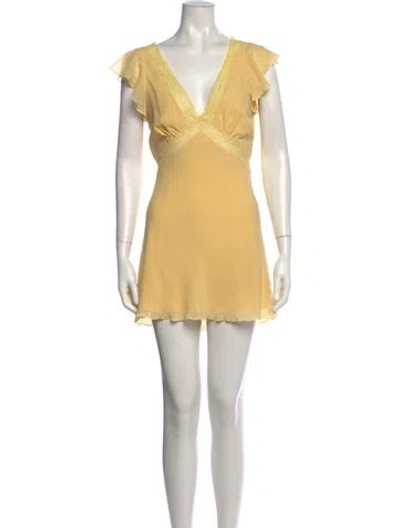 Pre-owned Réalisation Par Silk Mini Dress In Neutrals