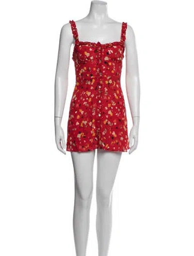 Pre-owned Réalisation Par Silk Mini Dress In Neutrals/red/yellow