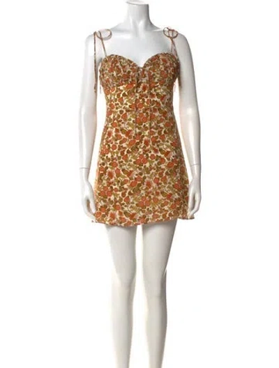Pre-owned Réalisation Par Silk Mini Dress In Orange