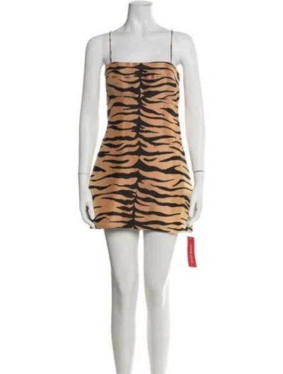 Pre-owned Réalisation Par Silk Mini Dress In Orange