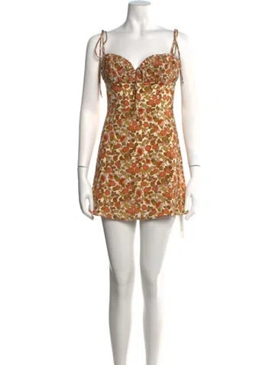 Pre-owned Réalisation Par Silk Mini Dress In Orange
