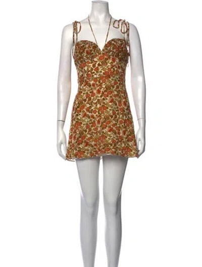 Pre-owned Réalisation Par Silk Mini Dress In Orange