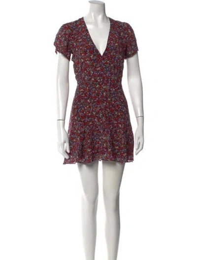 Pre-owned Réalisation Par Silk Mini Dress In Purple/red