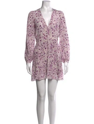 Pre-owned Réalisation Par Silk Mini Dress In Purple/white