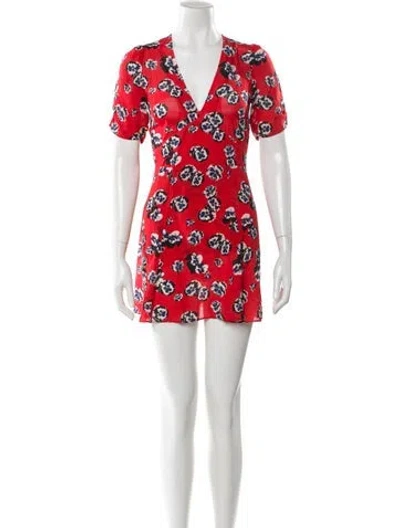 Pre-owned Réalisation Par Silk Mini Dress In Red