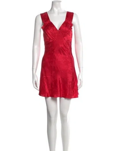 Pre-owned Réalisation Par Silk Mini Dress In Red