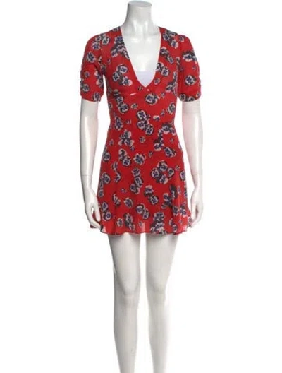Pre-owned Réalisation Par Silk Mini Dress In Red