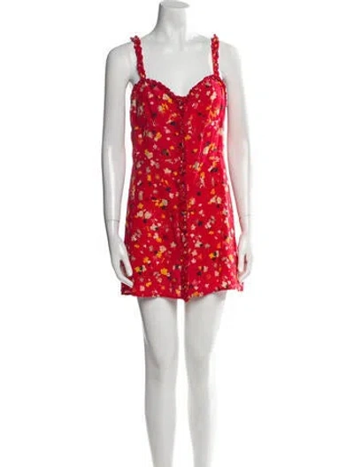 Pre-owned Réalisation Par Silk Mini Dress In Red