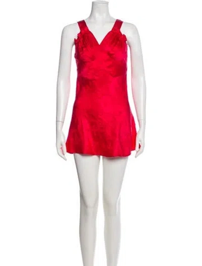 Pre-owned Réalisation Par Silk Mini Dress In Red