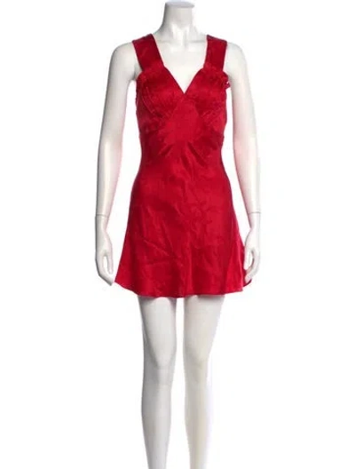 Pre-owned Réalisation Par Silk Mini Dress In Red