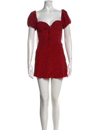 Pre-owned Réalisation Par Silk Mini Dress In Red