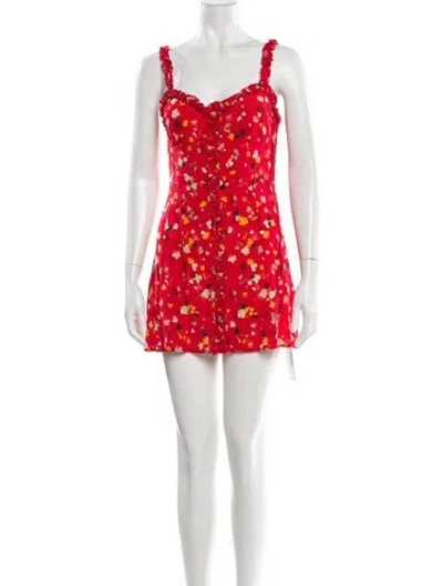 Pre-owned Réalisation Par Silk Mini Dress In Red