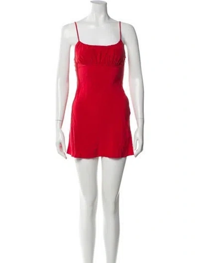 Pre-owned Réalisation Par Silk Mini Dress In Red