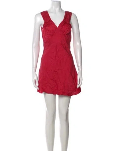 Pre-owned Réalisation Par Silk Mini Dress In Red