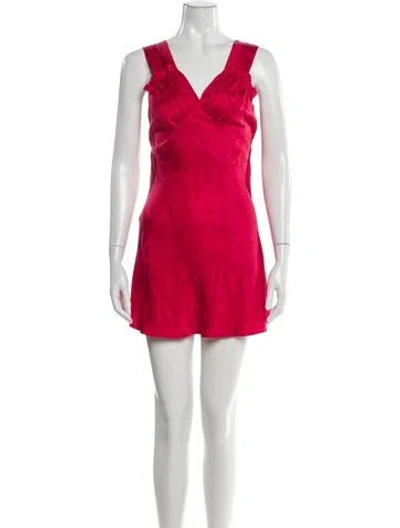 Pre-owned Réalisation Par Silk Mini Dress In Red