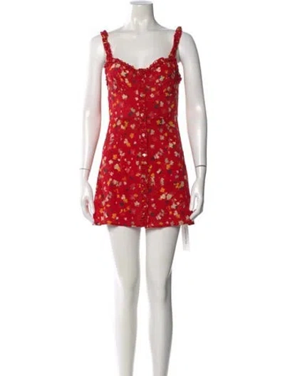Pre-owned Réalisation Par Silk Mini Dress In Red