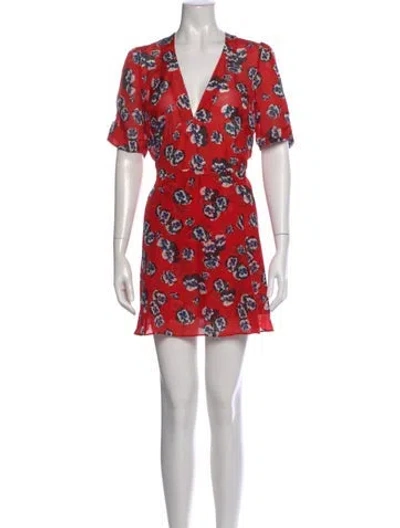 Pre-owned Réalisation Par Silk Mini Dress In Red