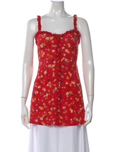 Pre-owned Réalisation Par Silk Mini Dress In Red