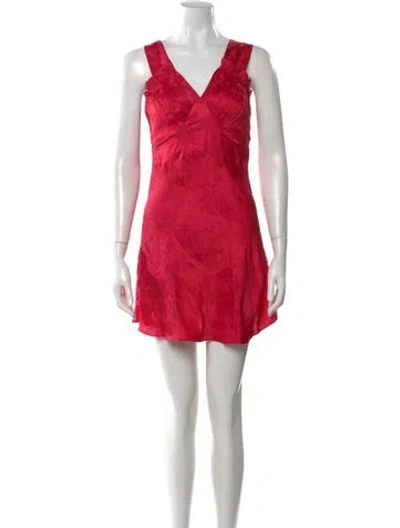 Pre-owned Réalisation Par Silk Mini Dress In Red
