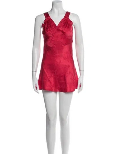 Pre-owned Réalisation Par Silk Mini Dress In Red