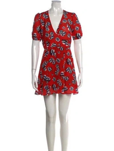 Pre-owned Réalisation Par Silk Mini Dress In Red