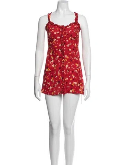Pre-owned Réalisation Par Silk Mini Dress In Red