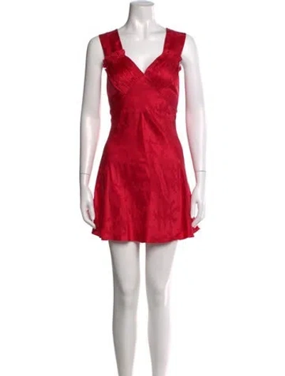 Pre-owned Réalisation Par Silk Mini Dress In Red