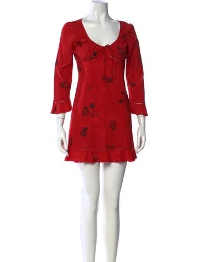 Pre-owned Réalisation Par Silk Mini Dress In Red