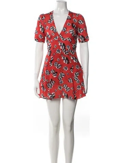 Pre-owned Réalisation Par Silk Mini Dress In Red