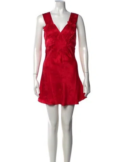 Pre-owned Réalisation Par Silk Mini Dress In Red
