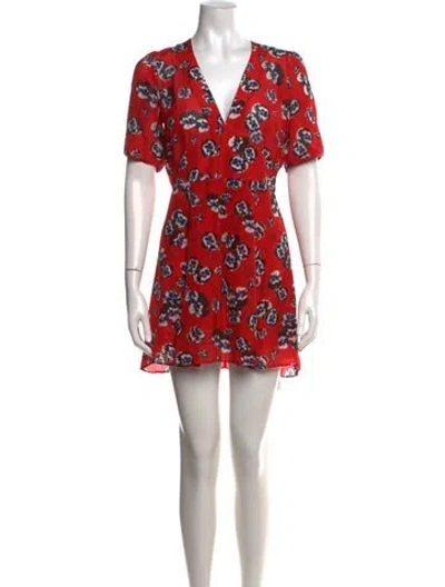 Pre-owned Réalisation Par Silk Mini Dress In Red