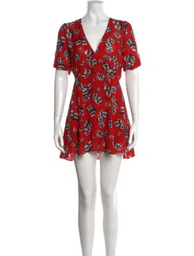Pre-owned Réalisation Par Silk Mini Dress In Red