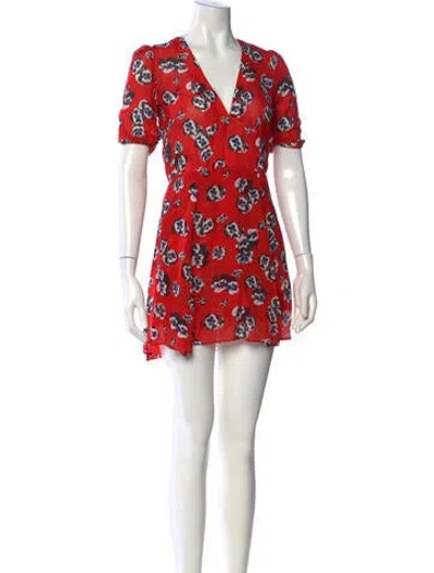 Pre-owned Réalisation Par Silk Mini Dress In Red