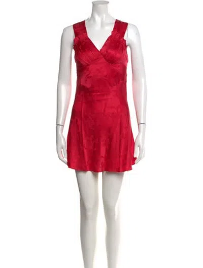 Pre-owned Réalisation Par Silk Mini Dress In Red