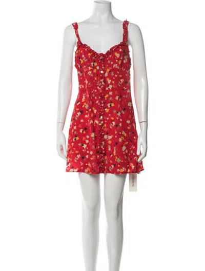 Pre-owned Réalisation Par Silk Mini Dress In Red