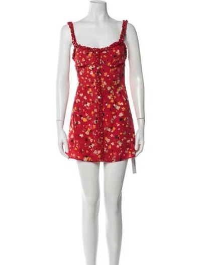 Pre-owned Réalisation Par Silk Mini Dress In Red