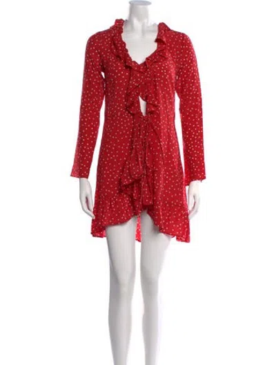 Pre-owned Réalisation Par Silk Mini Dress In Red