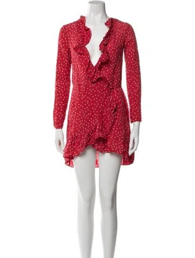 Pre-owned Réalisation Par Silk Mini Dress In Red/white
