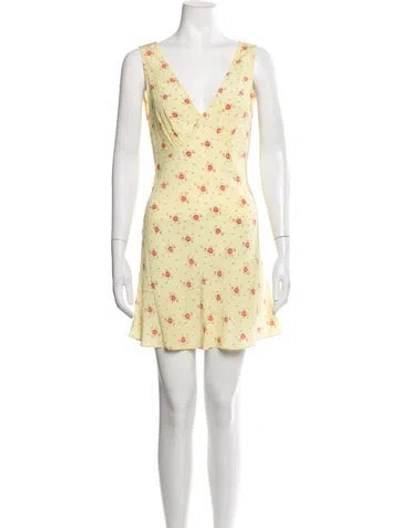 Pre-owned Réalisation Par Silk Mini Dress In Red/yellow