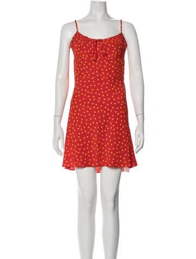 Pre-owned Réalisation Par Silk Mini Dress In Red/yellow