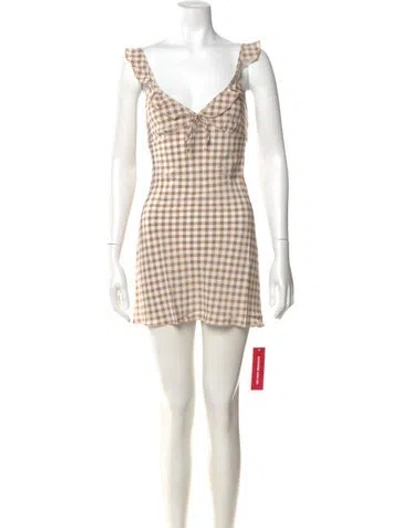 Pre-owned Réalisation Par Silk Mini Dress W/ Tags In Neutral