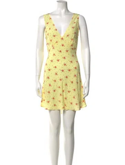 Pre-owned Réalisation Par Silk Mini Dress In Yellow